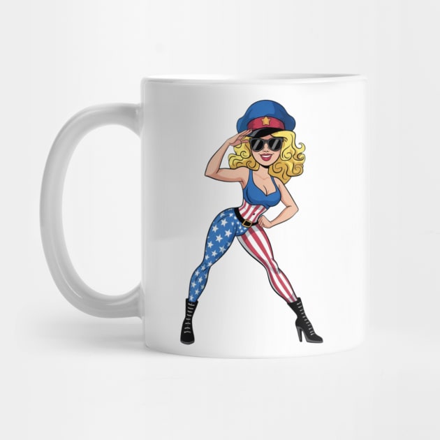 4th Of July Pin Up Girl by Creatifly Graphic Tees